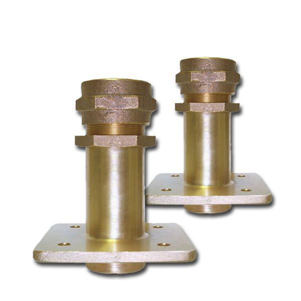 Outside Mount Square Flange Bronze Rudder Ports