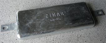 RIV-440 Zimar Bolt On Drilled Plate Zinc Anode