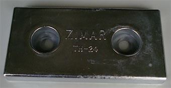 TH-24 Zimar Bolt On Drilled Plate Zinc Anode
