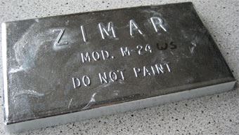 M-24WS Zimar Bolt On Undrilled Plate Zinc Anode