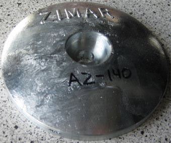 AZ-140 Zimar Round Plate Zinc Anode