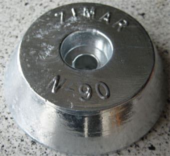 N-90 Zimar Round Plate Zinc Anode
