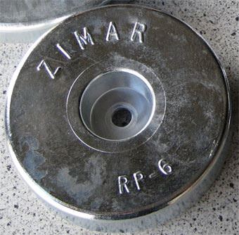 RP-6 Zimar Round Plate Zinc Anode