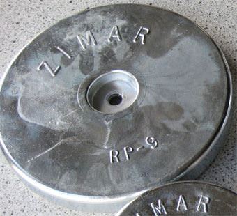 RP-9 Zimar Round Plate Zinc Anode
