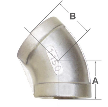 70EFF10045 45 degree Stainless Steel Elbows