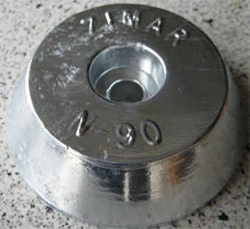 Picture of N-90 Zimar Round Plate Zinc Anode